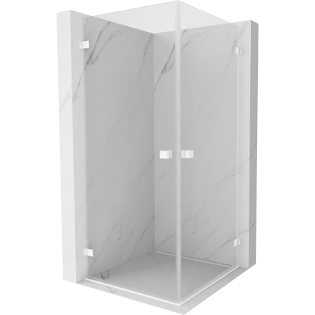 Mexen Lunar-B Duo cabine de douche pivotante 70 x 70 cm, transparent, blanc - 832-070L-070P-20-00