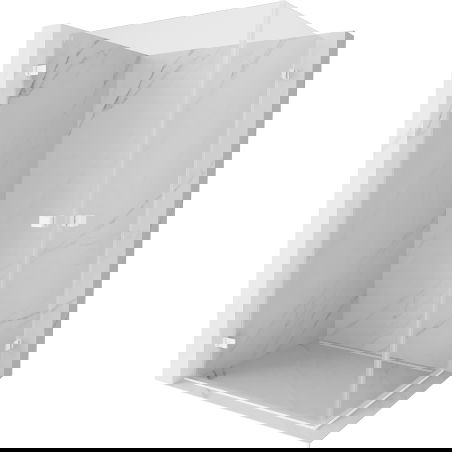 Cabine de douche pivotante Mexen Lunar-B Duo 85 x 70 cm, transparent, blanc - 832-085L-070P-20-00