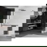 Mexen Kioto+ paroi de douche avec étagère Walk-in 70 x 200 cm, givrée, noire - 800-070-121-70-30