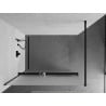 Mexen Kioto+ paroi de douche avec étagère Walk-in 70 x 200 cm, givre, noir - 800-070-121-70-30