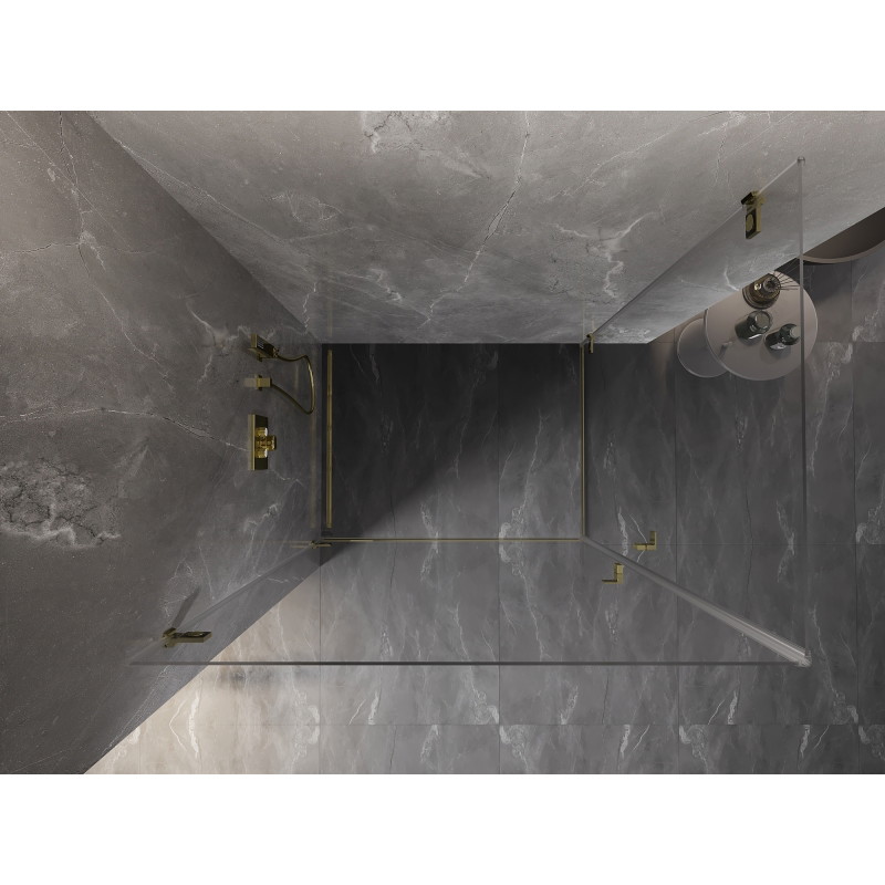 Mexen Lunar-B Duo cabine de douche pivotante 80 x 70 cm, transparente, dorée - 832-080L-070P-50-00
