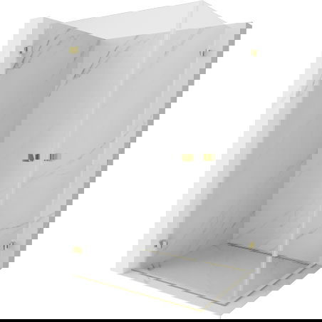 Mexen Lunar-B Duo cabine de douche pivotante 100 x 70 cm, transparente, dorée - 832-100L-070P-50-00