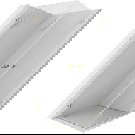 Mexen Lunar-B Duo cabine de douche pivotante 75 x 75 cm, transparente, or - 832-075L-075P-50-00