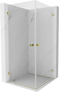 Mexen Lunar-B Duo cabine de douche pivotante 75 x 75 cm, transparente, or - 832-075L-075P-50-00