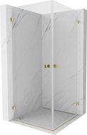 Mexen Lunar-B Duo cabine de douche pivotante 80 x 80 cm, transparente, or - 832-080L-080P-50-00