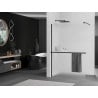 Mexen Kioto+ paroi de douche avec étagère Walk-in 120 x 200 cm, givrée, noire - 800-120-121-70-30