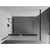 Mexen Kioto+ paroi de douche avec étagère Walk-in 120 x 200 cm, givre, noir - 800-120-121-70-30