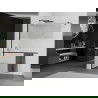 Mexen Kioto+ paroi de douche avec étagère Walk-in 70 x 200 cm, transparent/verre givré, noir - 800-070-121-70-35