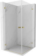 Mexen Lunar-B Duo cabine de douche pivotante 100 x 100 cm, transparent, or - 832-100L-100P-50-00