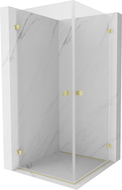 Mexen Lunar-B Duo cabine de douche pivotante 70 x 70 cm, transparent, or brossé - 832-070L-070P-55-00