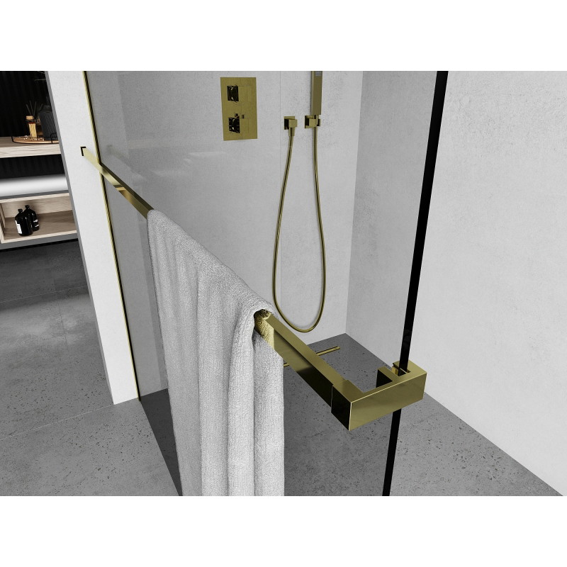 Mexen Uni-R barre porte-serviettes pour paroi de douche, dorée - 800-06-50