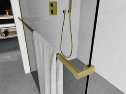 Mexen barre pour serviettes pour paroi de douche, doré brossé - 800-06-55