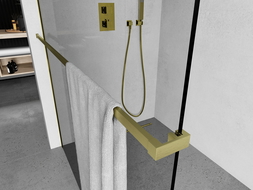 Mexen barre pour serviettes pour paroi de douche, or brossé - 800-06-55