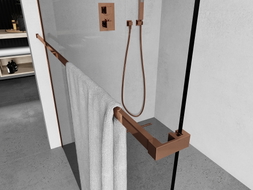 Mexen Uni-R barre porte-serviettes pour paroi de douche, or rose - 800-06-60