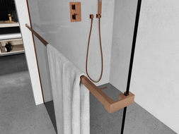 Mexen Uni-R barre porte-serviettes pour paroi de douche, cuivre brossé - 800-06-65