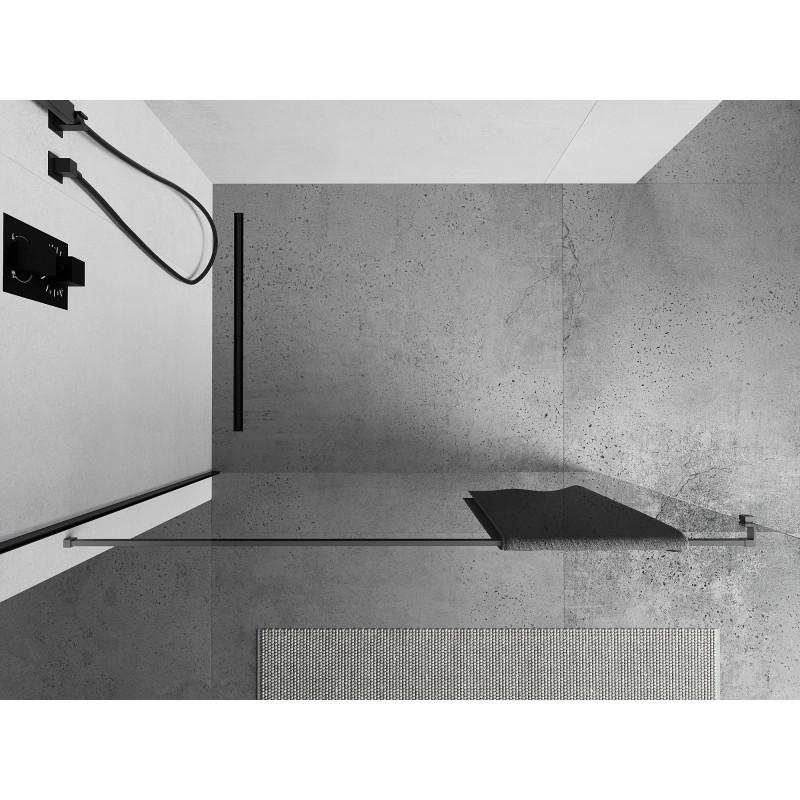 Mexen barre pour serviettes sur paroi de douche, gris métal brossé - 800-06-66