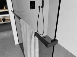 Mexen Uni-R barre porte-serviettes pour paroi de douche, noire - 800-06-70