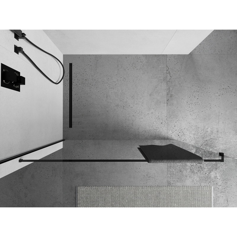 Mexen Uni-R barre porte-serviettes pour paroi de douche, noire - 800-06-70