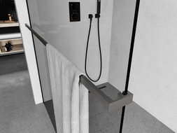 Mexen barre pour serviettes pour paroi de douche, métal canon - 800-06-95