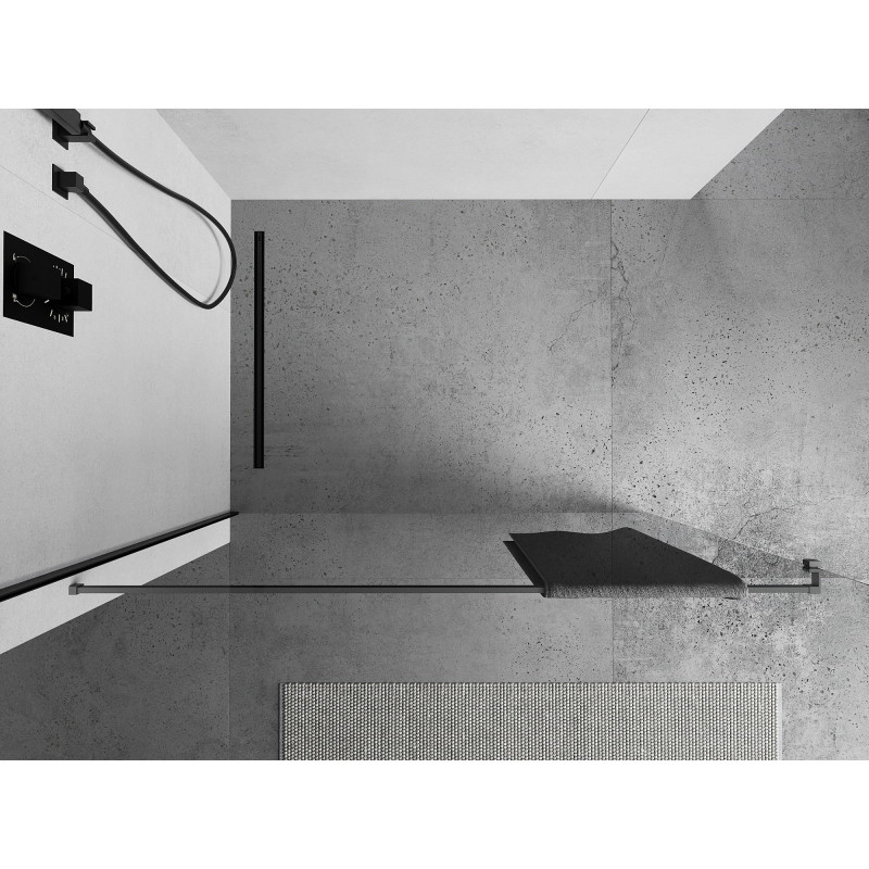 Mexen barre pour serviettes pour paroi de douche, métal canon - 800-06-95