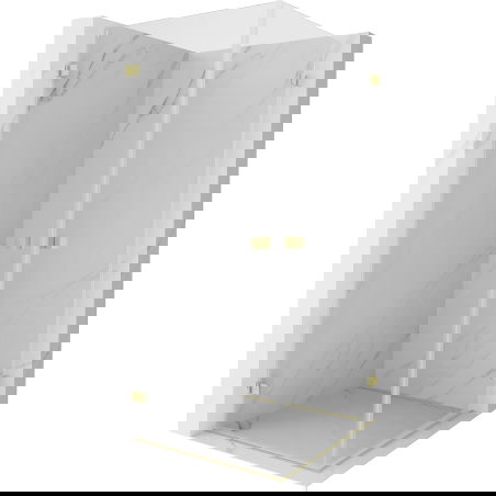 Mexen Lunar-B Duo cabine de douche pivotante 75 x 75 cm, transparente, or brossé - 832-075L-075P-55-00