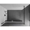 Mexen Kioto+ paroi de douche avec étagère Walk-in 110 x 200 cm, transparent/verre dépoli, noir - 800-110-121-70-35