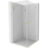 Mexen Lunar-B Duo cabine de douche pivotante 80 x 80 cm, transparent, or brossé - 832-080L-080P-55-00