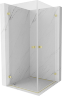 Mexen Lunar-B Duo cabine de douche pivotante 80 x 80 cm, transparent, or brossé - 832-080L-080P-55-00