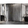 Mexen Lunar-B Duo cabine de douche pivotante 80 x 80 cm, transparent, or brossé - 832-080L-080P-55-00