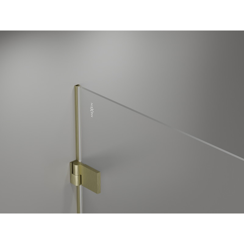 Mexen Lunar-B Duo cabine de douche pivotante 95 x 80 cm, transparent, or brossé - 832-095L-080P-55-00