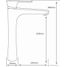 Mexen Axel robinet de lavabo haut, Noir - 73810-70