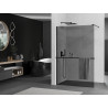 Mexen Kioto+ paroi de douche avec étagère Walk-in 70 x 200 cm, graphite, noire - 800-070-121-70-40