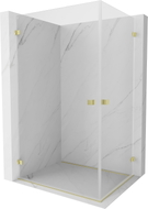 Mexen Lunar-B Duo cabine de douche à charnière 100 x 90 cm, transparent, or brossé - 832-100L-090P-55-00
