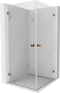 Mexen Lunar-B Duo cabine de douche battante 70 x 70 cm, transparent, or rose - 832-070L-070P-60-00