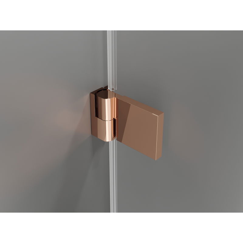 Mexen Lunar-B Duo cabine de douche pivotante 75 x 75 cm, transparente, or rose - 832-075L-075P-60-00