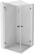 Mexen Lunar-B Duo cabine de douche pivotante 75 x 75 cm, transparente, or rose - 832-075L-075P-60-00