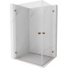 Mexen Lunar-B Duo cabine de douche pivotante 85 x 75 cm, transparente, or rose - 832-085L-075P-60-00