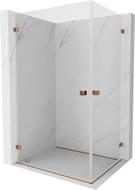 Mexen Lunar-B Duo cabine de douche pivotante 85 x 80 cm, transparent, or rose - 832-085L-080P-60-00