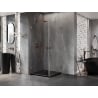Mexen Lunar-B Duo cabine de douche pivotante 90 x 90 cm, transparent, or rose - 832-090L-090P-60-00