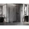 Mexen Lunar T cabine de douche pivotante droite 125 x 120 cm, transparente, gris canon brossé - 834T-125-120-66-00-P