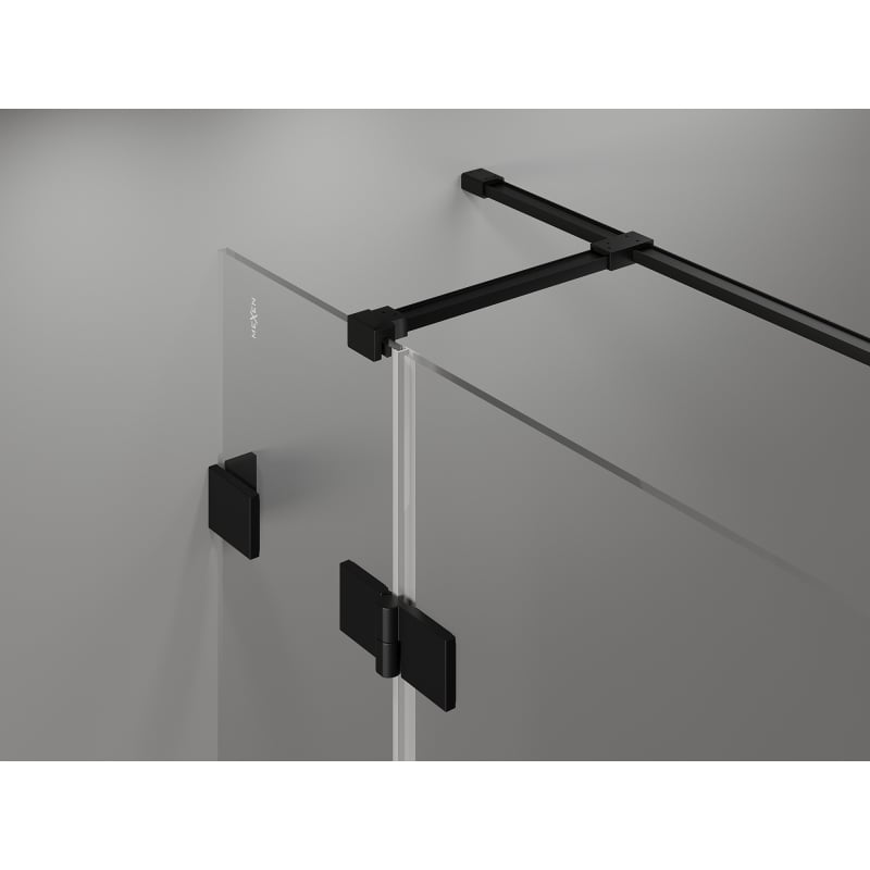 Mexen Lunar T cabine de douche pivotante droite 130 x 70 cm, transparent, noir - 834T-130-070-70-00-P