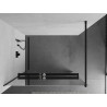 Mexen Kioto+ paroi de douche avec étagère Walk-in 80 x 200 cm, miroir, noire - 800-080-121-70-50