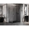 Mexen Lunar T cabine de douche pivotante droite 125 x 100 cm, transparent, noir - 834T-125-100-70-00-P