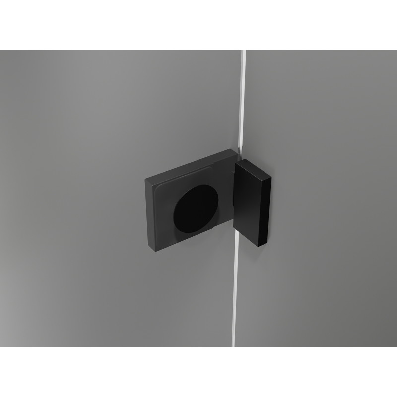 Mexen Lunar T cabine de douche pivotante droite 140 x 100 cm, transparente, noire - 834T-140-100-70-00-P