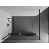 Mexen Kioto+ paroi de douche avec étagère Walk-in 130 x 200 cm, cadre noir, noir - 800-130-121-70-70