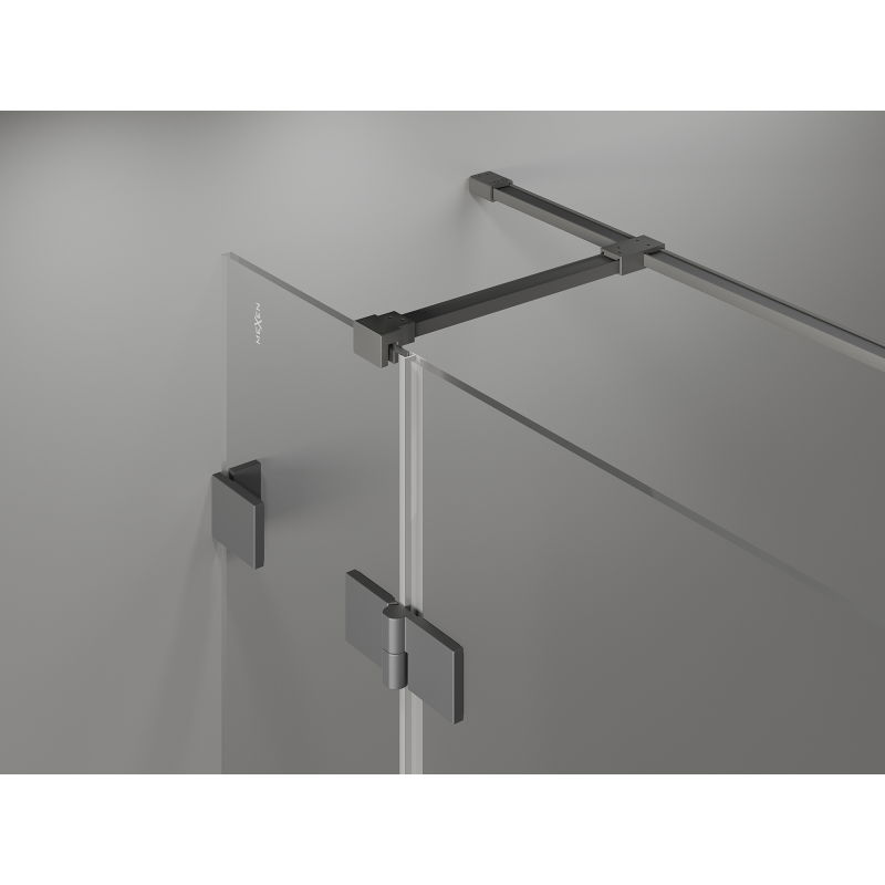 Mexen Lunar T cabine de douche pivotante droite 125 x 80 cm, transparent, métal canon - 834T-125-080-95-00-P