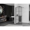 Mexen Kioto+ cloison de douche avec étagère Walk-in 70 x 200 cm, grille noire, noir - 800-070-121-70-77