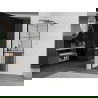 Mexen Kioto+ paroi de douche avec étagère Walk-in 90 x 200 cm, motif noir, noir - 800-090-121-70-77