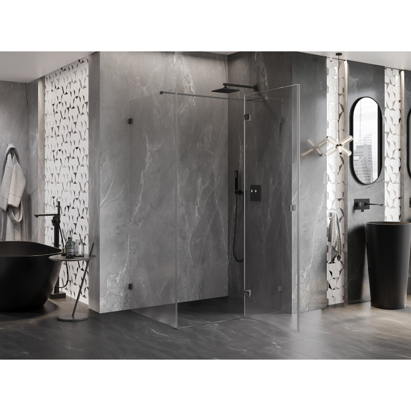 Mexen Lunar T cabine de douche pivotante droite 140 x 90 cm, transparent, gun metal - 834T-140-090-95-00-P