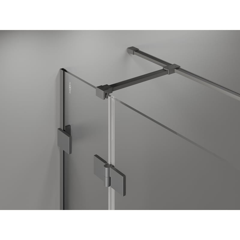 Mexen Lunar T cabine de douche pivotante droite 140 x 90 cm, transparent, gun metal - 834T-140-090-95-00-P